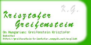 krisztofer greifenstein business card